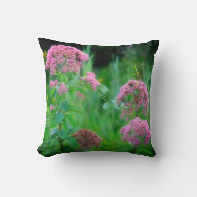 Sweet Joe Pye Weed Wildflower   Throw Pillow (Front)