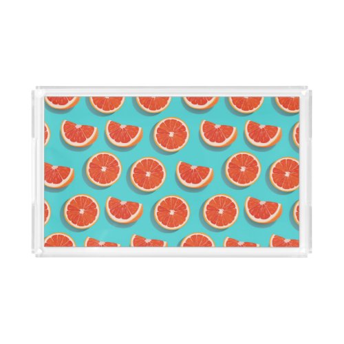 Sweet Juicy Orange Pattern Acrylic Tray