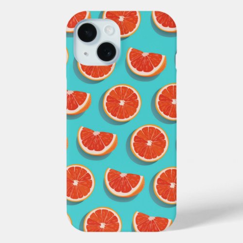 Sweet Juicy Orange Pattern iPhone 15 Case