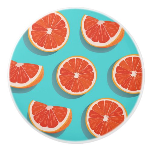 Sweet Juicy Orange Pattern Ceramic Knob