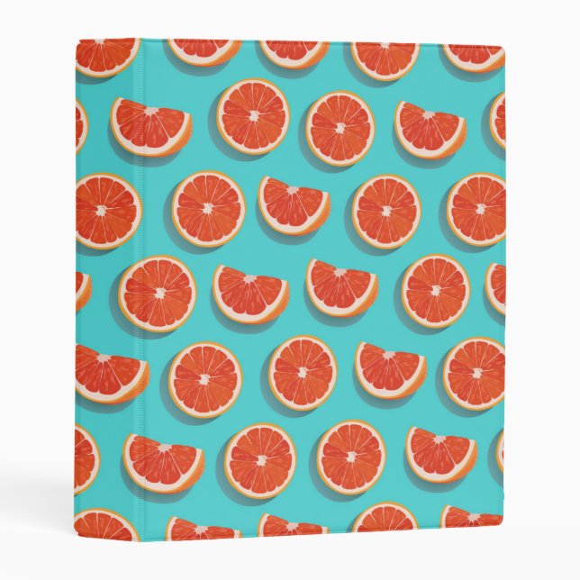 Sweet Juicy Orange Pattern Mini Binder (Front/Spine)