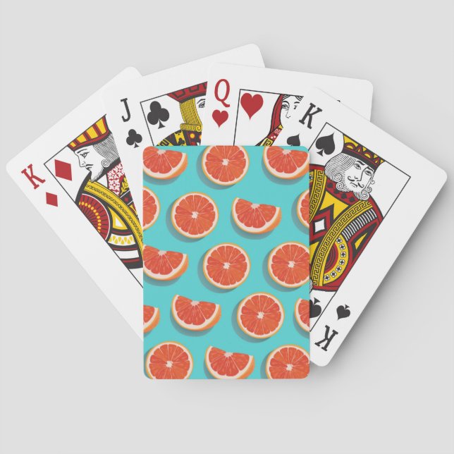 Sweet Juicy Orange Pattern Poker Cards (Back)
