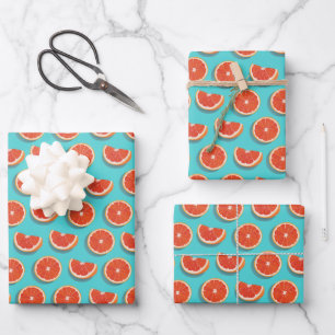 Sweet Juicy Orange Pattern Wrapping Paper Sheets