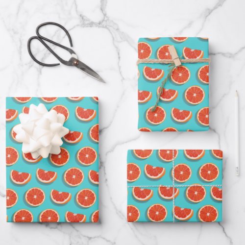 Sweet Juicy Orange Pattern Wrapping Paper Sheets