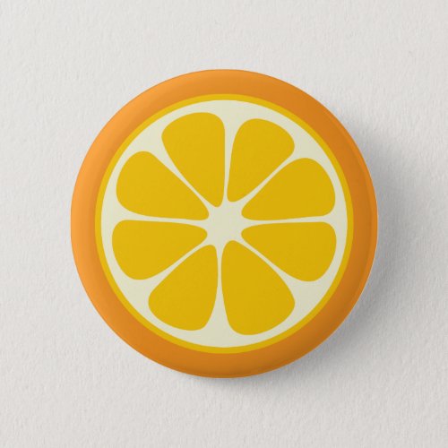 Sweet Juicy Orange Tropical Citrus Fruit Slice Button