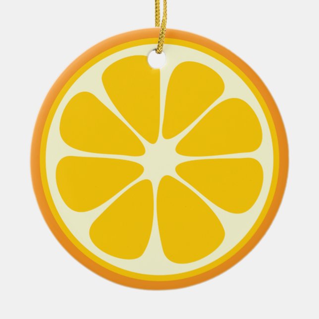 Sweet Juicy Orange Tropical Citrus Fruit Slice Ceramic Ornament (Front)
