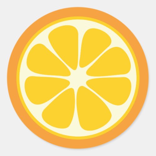 Sweet Juicy Orange Tropical Citrus Fruit Slice Classic Round Sticker