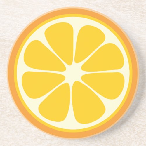 Sweet Juicy Orange Tropical Citrus Fruit Slice Sandstone Coaster