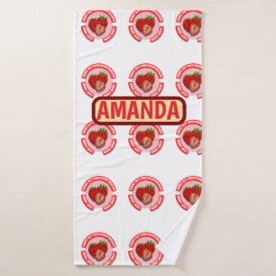 Sweet Juicy Strawberries Summer Fruit Bath Towel