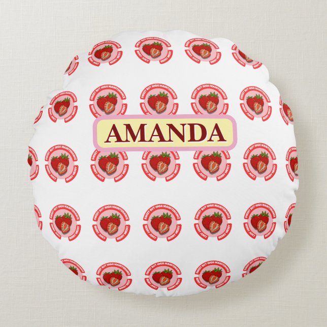 Sweet Juicy Strawberries Summer Fruit  Round Pillow (Front)