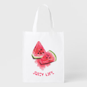 Sweet Juicy Watermelon Funny Grocery Bag