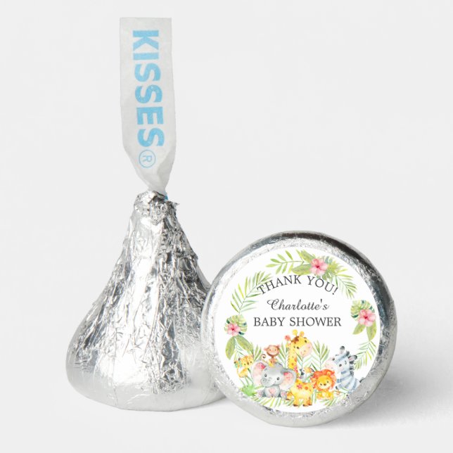 Sweet Jungle Animals Baby Shower Thank You  Hershey®'s Kisses® (Front)
