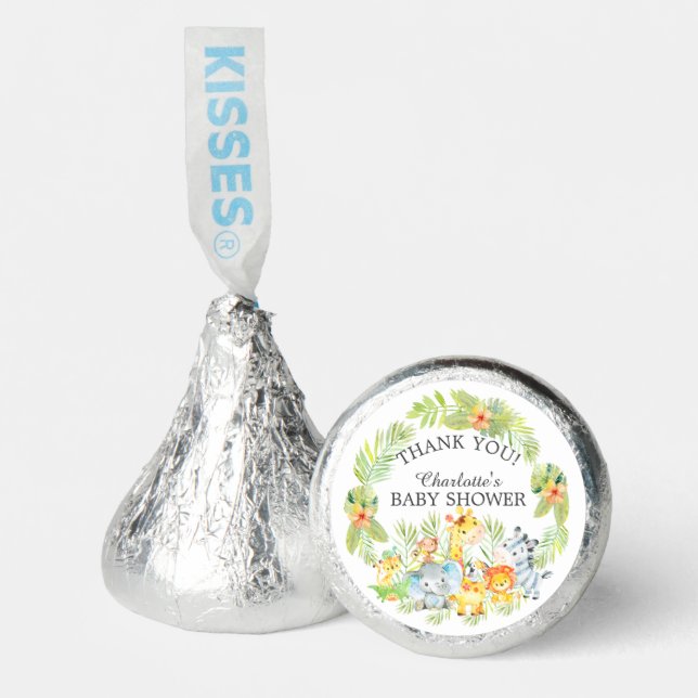 Sweet Jungle Animals Baby Shower Thank You Hershey®'s Kisses® (Front)