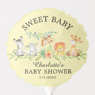 Sweet Jungle Animals Neutral Baby Shower Balloon
