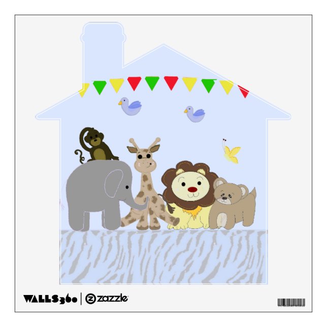 Sweet Jungle Animals Wall Sticker (Front)