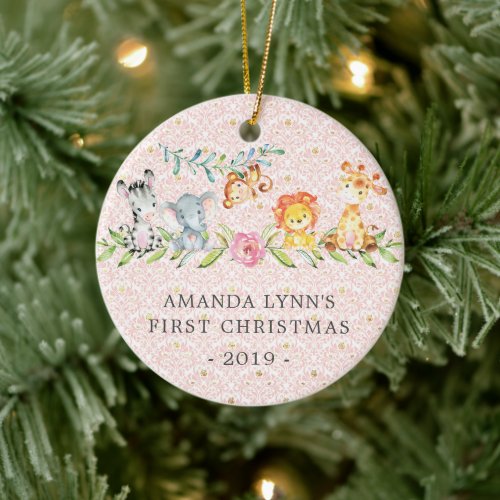 Sweet Jungle Photo Babys First Christmas Ornament