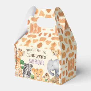 Sweet Jungle Safari Animal Wild One Baby Shower Favor Boxes
