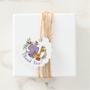 Sweet Jungle Safari Animals Baby Shower Thank You Favor Tags