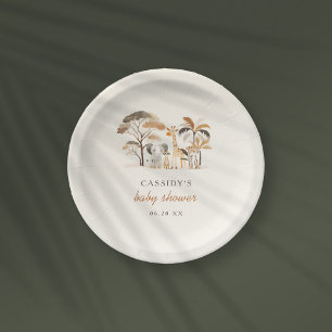 Sweet Jungle Safari Animals Boy Baby Shower Paper Plates