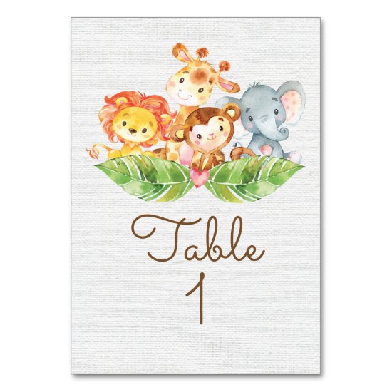 Sweet Jungle Table Card