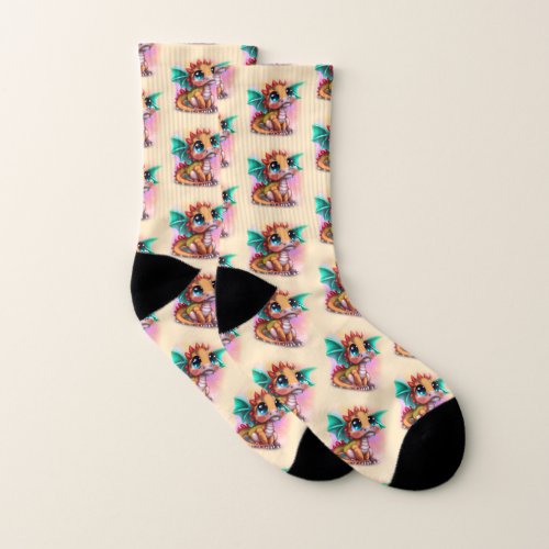 Sweet Kawaii Baby Dragon Socks