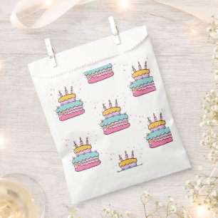 Sweet Kawaii Birthday Cake Kids Party Favor Bag