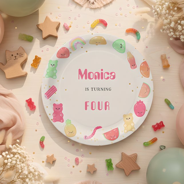 Sweet kawaii gummi candies birthday paper plates (Creator Uploaded)