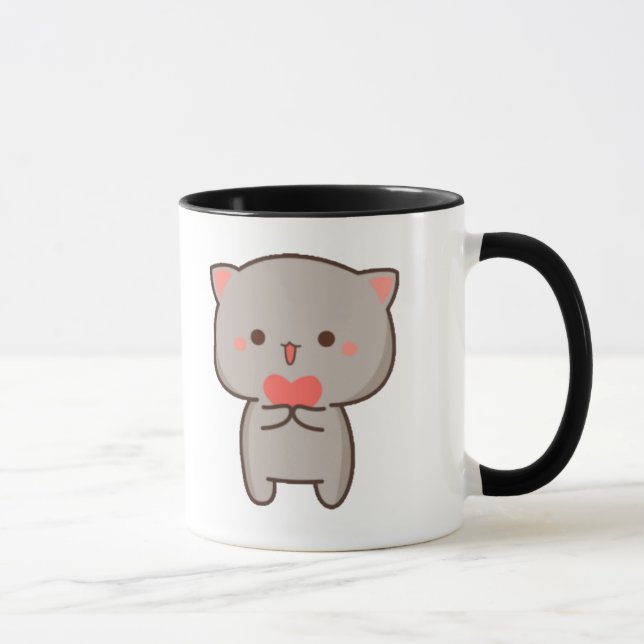 Sweet Kawaii Kitten Mug – Cute and Cozy Coffee Cup (Right)