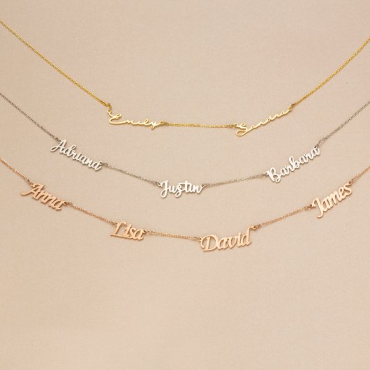 Sweet Kids' Names Gold, Rose, or Silver Necklace (Front)