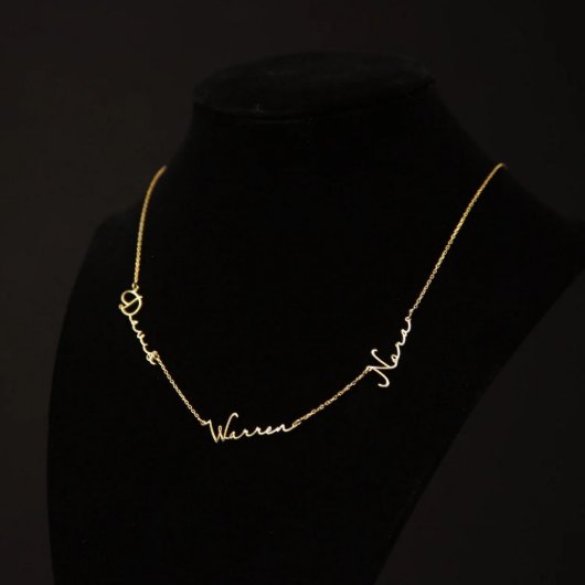 Sweet Kids' Names Gold, Rose, or Silver Necklace (Front)