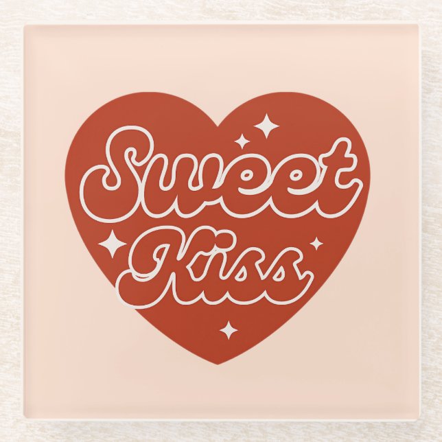 Sweet Kiss Glass Coaster (Front)