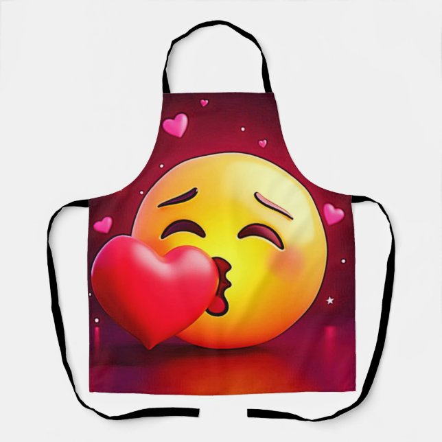 Sweet Kiss Heart Emoji Apron (Front)