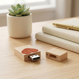 Sweet Kiss Wood Flash Drive