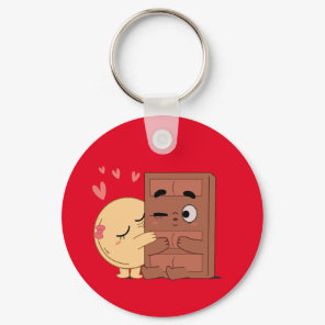 Sweet Kisses Choco Pancake Valentines Couples Love Keychain