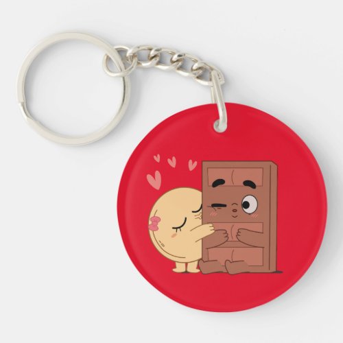 Sweet Kisses Choco Pancake Valentines Couples Love Keychain