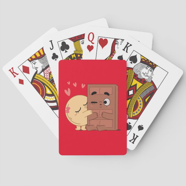 Sweet Kisses Choco Pancake Valentines Couples Love Poker Cards (Back)
