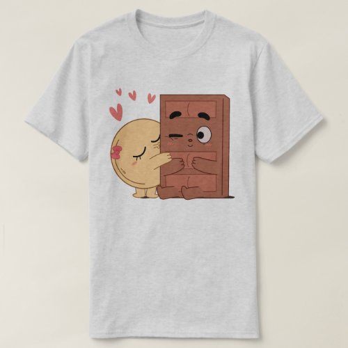 Sweet Kisses Choco Pancake Valentines Couples Love T_Shirt