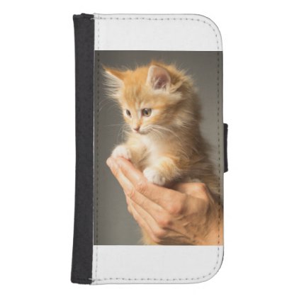 Sweet Kitten in Good Hand Wallet Phone Case For Samsung Galaxy S4