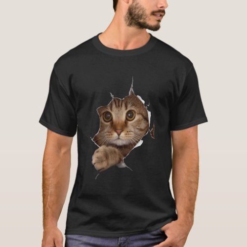 Sweet Kitten Torn _ Cat Cat Owner Cat Lady T_Shirt