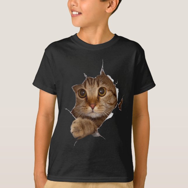 Sweet Kitten Torn Cloth - Funny Cat Lover Cat Owne T-Shirt (Front)