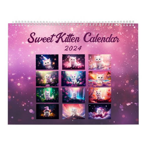 Sweet Kitten Two Page Large Calendar