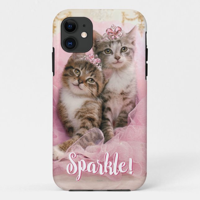 Sweet Kittens in Tiaras and Pink Sparkly Tutu Case-Mate iPhone Case (Back)