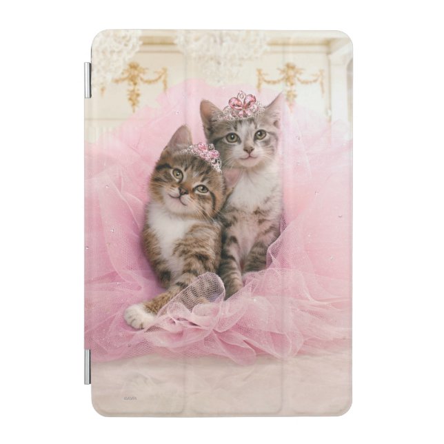 Sweet Kittens in Tiaras and Pink Sparkly Tutu iPad Mini Cover (Front)