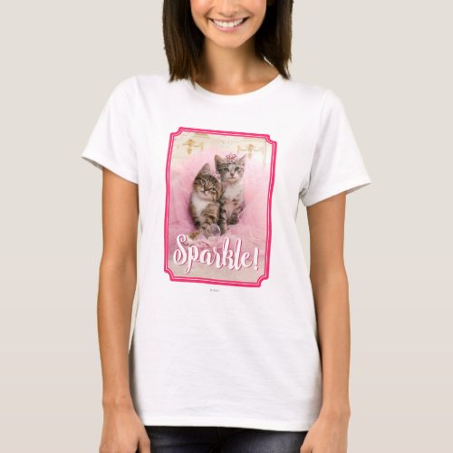 Sweet Kittens in Tiaras and Pink Sparkly Tutu T_Shirt