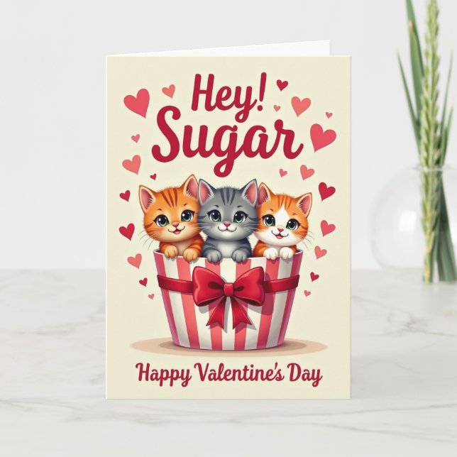 Sweet Kittens Valentine Day Card (Front)