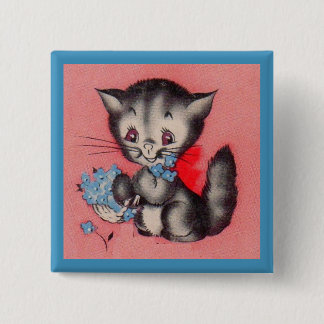 sweet kitty cat button