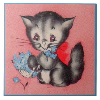 sweet kitty cat ceramic tile