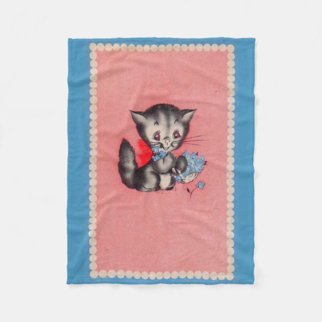 sweet kitty cat fleece blanket (Front)