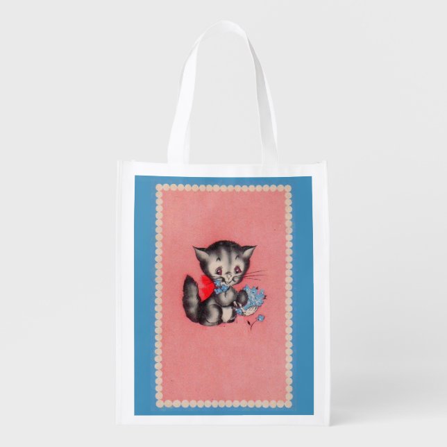 sweet kitty cat grocery bag (Front)