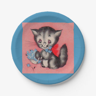 sweet kitty cat paper plates